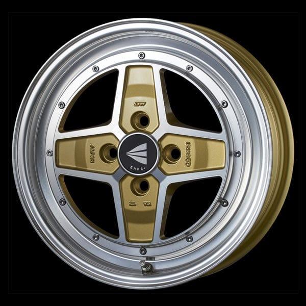 Enkei Japan Apache II - 15x5J - 4x100 - ET: 45 (Machining Gold) - JDM-471-550-4945MCG