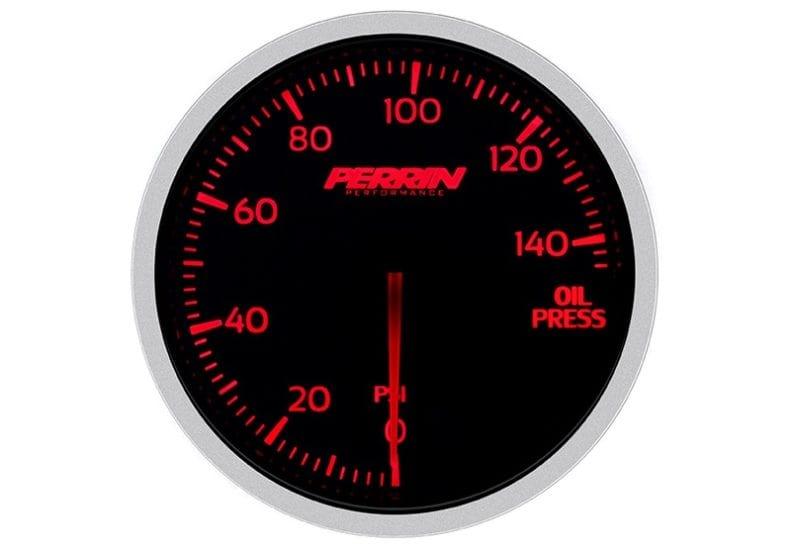 Perrin White,Red Oil Pressure Gauge - 60mm - 140psi-ASM-GAU-015 - RZCrewGarage