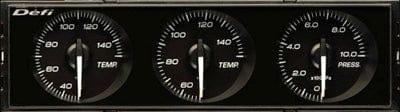 Defi Din Gauge Black Dial - White Illumination - Water/Oil Temp, Oil Pressure-DF14401 - RZCrewGarage