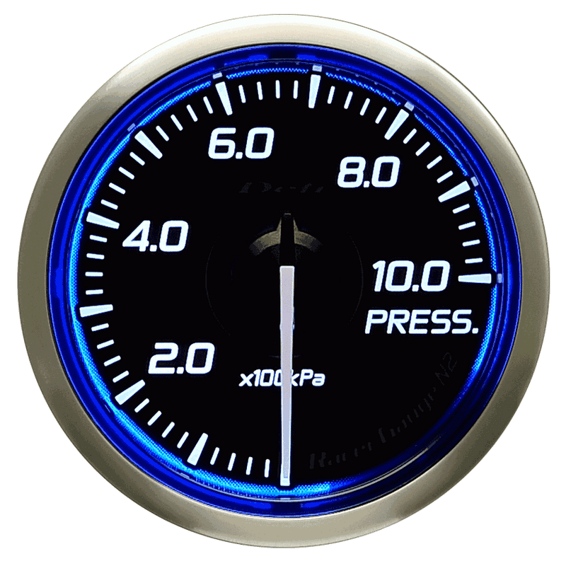 Defi Blue Racer N2 Oil Pressure Gauge - 52mm - 10 Bar-DF16201 - RZCrewGarage