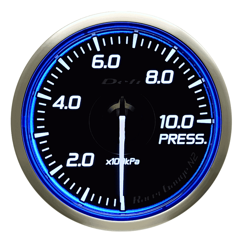 Defi Blue Racer N2 Oil Pressure Gauge - 60mm - 10 Bar-DF16801 - RZCrewGarage