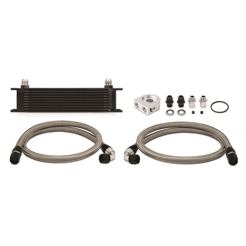 Mishimoto - Universal 10 Row Oil Cooler Kit, Black - Black - Universal - MMOC-UBK - Rzcrewgarage