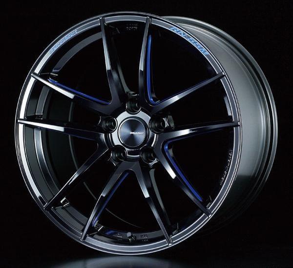 WedsSport RN-55M - 19x8J - 5x114.3 - ET: 45 (Black Blue Machining) - 5x114-3 - RN-55M-1985114345-BBM