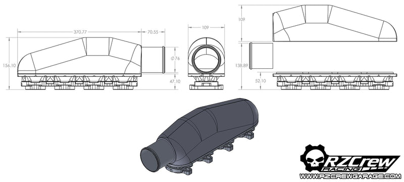 Rzcrew Racing  - Individual Throttle Body Billet Plenum - [variant sku] - RZCrewGarage