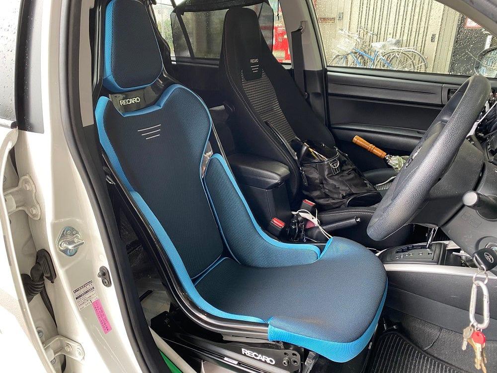 Recaro Japan RCS Fixed Bucket Seat - Black Shell - Blue Fabric