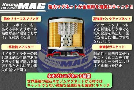 Sard Racing MAG Oil Filter - Diam  65 x H87 / M20 × P1.5 - SMF 03