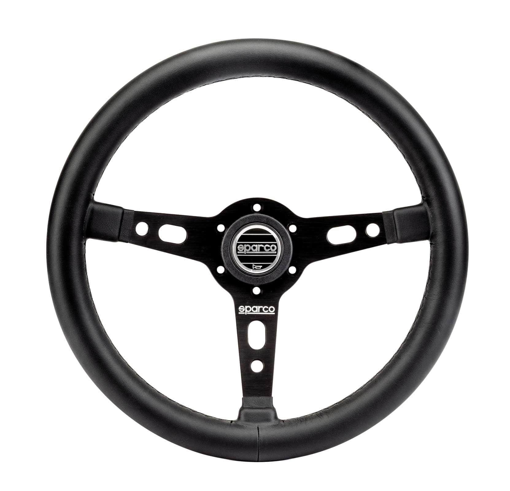 Sparco - Targa 350 Steering Wheels - 3 Spokes Leather - 39mm Deep Dish - RZCrewGarage