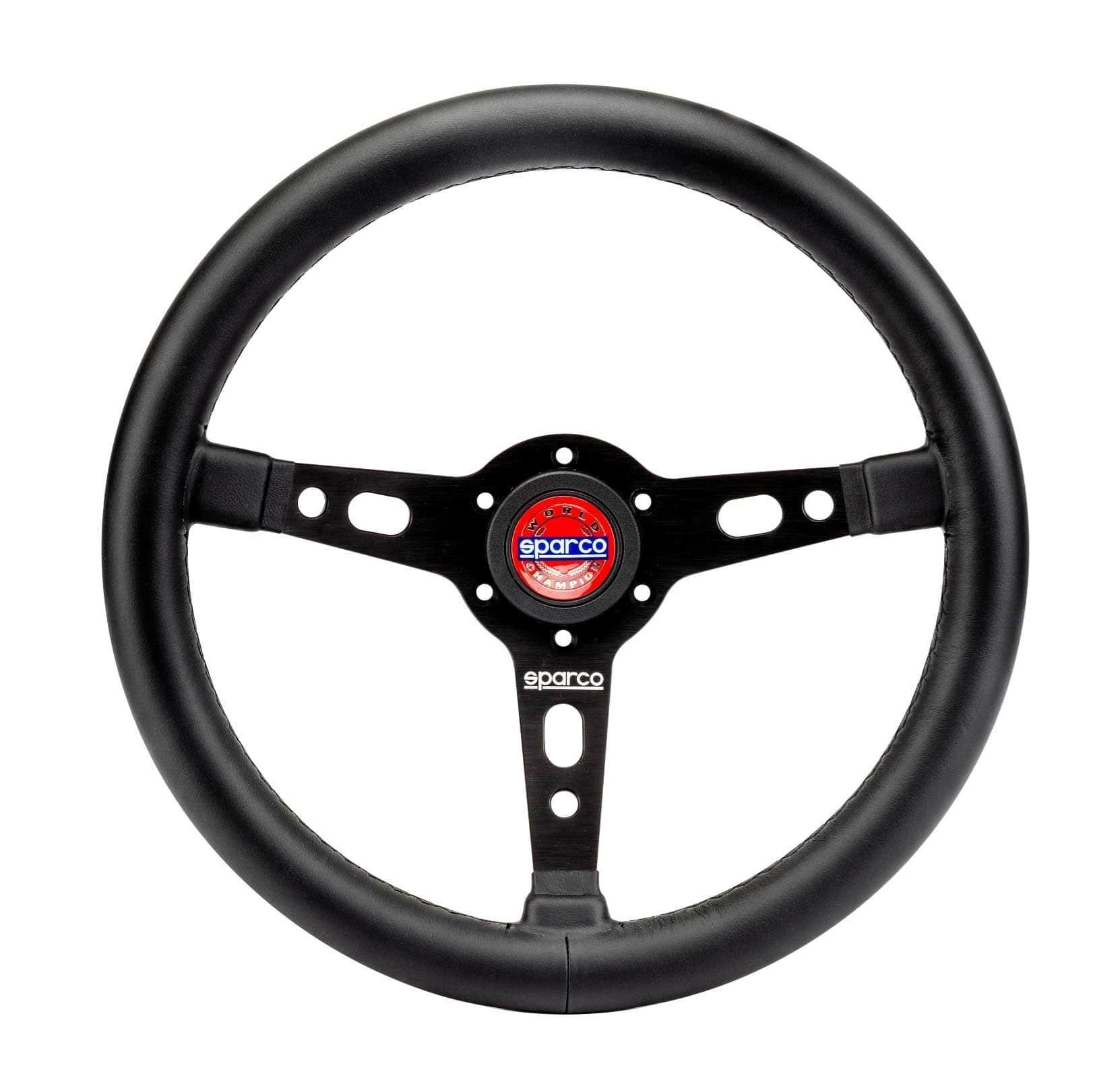 Sparco - Targa 350 Steering Wheels - 3 Spokes Leather - 39mm Deep Dish - RZCrewGarage