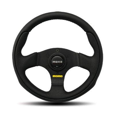 Momo - Team Steering Wheels - 3 Spokes Leather - Flat Dish-T-1001 - RZCrewGarage