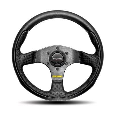 Momo - Team Steering Wheels - 3 Spokes Leather - Flat Dish-T-1002 - RZCrewGarage