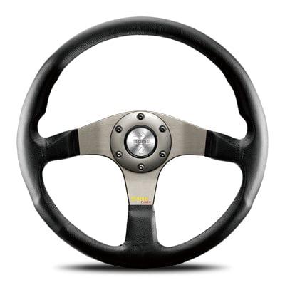 Momo - Tuner Dark Gray Steering Wheels - 3 Spokes Leather - 46mm Dish-T-12 - RZCrewGarage