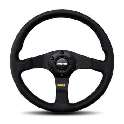 Momo - Tuner Black Steering Wheels - 3 Spokes Leather - 46mm Dish-T-13 - RZCrewGarage