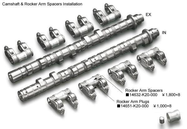 Toda Racing - Rocker Arm Spacer for VTEC Killer High Power Profile Camshaft - Honda - K20A/A2/A3 - 14632-K20-000 - 14632-K20-000