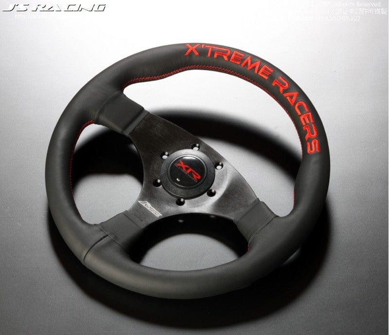 Js Racing - XR Type-F Steering Wheel - 3 Spokes Leather/Suede-XRSG-TF-RDL - RZCrewGarage