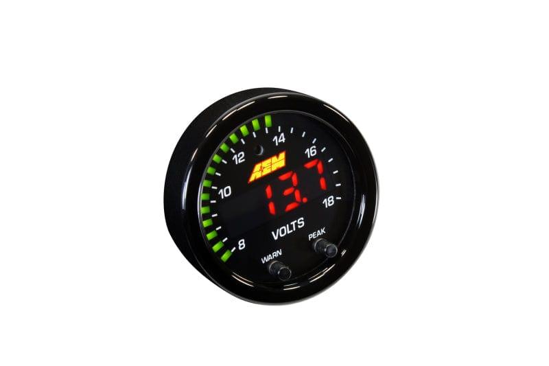 AEM X-Series 8-18V Volt Gauge-30-0303 - Rzcrewgarage