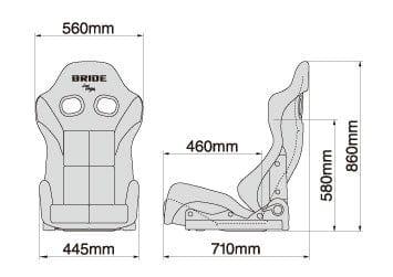 Bride Gias III Low Cushion Reclinable Seat - Frp - Black - [variant sku] - RZCrewGarage