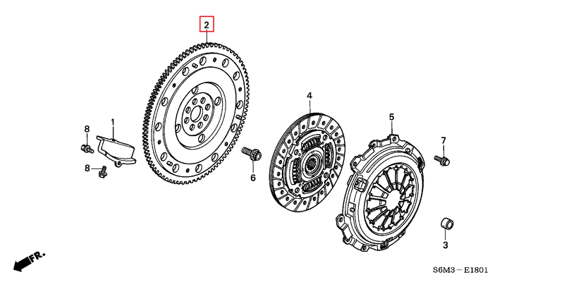Genuine Honda Parts - flywheel - Honda - DC5R - 22100-PRB-003 - Rzcrewgarage