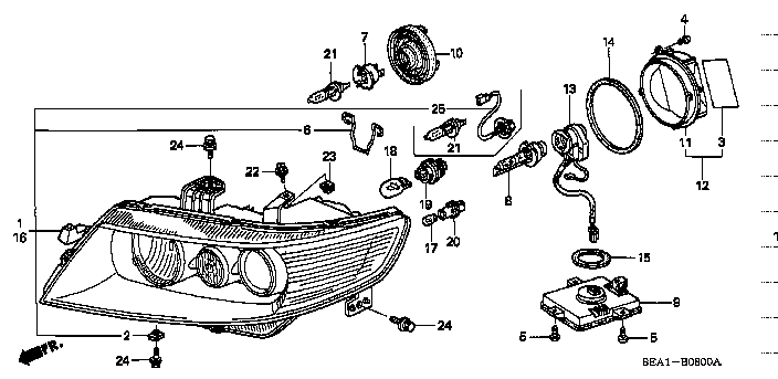 Genuine Honda Parts - Head Lights Unit L - Honda - Accord Euro R CL7 Pre Facelift - 33151-SEA-J11 - Rzcrew Garage