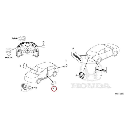 Genuine Honda Parts - Label, service information (SP) - Honda - Civic Type R FL5 - 42763-SYY-315 - Rzcrew Garage