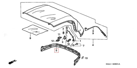Genuine Honda Parts - Soft top Rain Rail - Honda - S2000 AP1/AP2 - 86314-S2A-003 - Rzcrew Garage