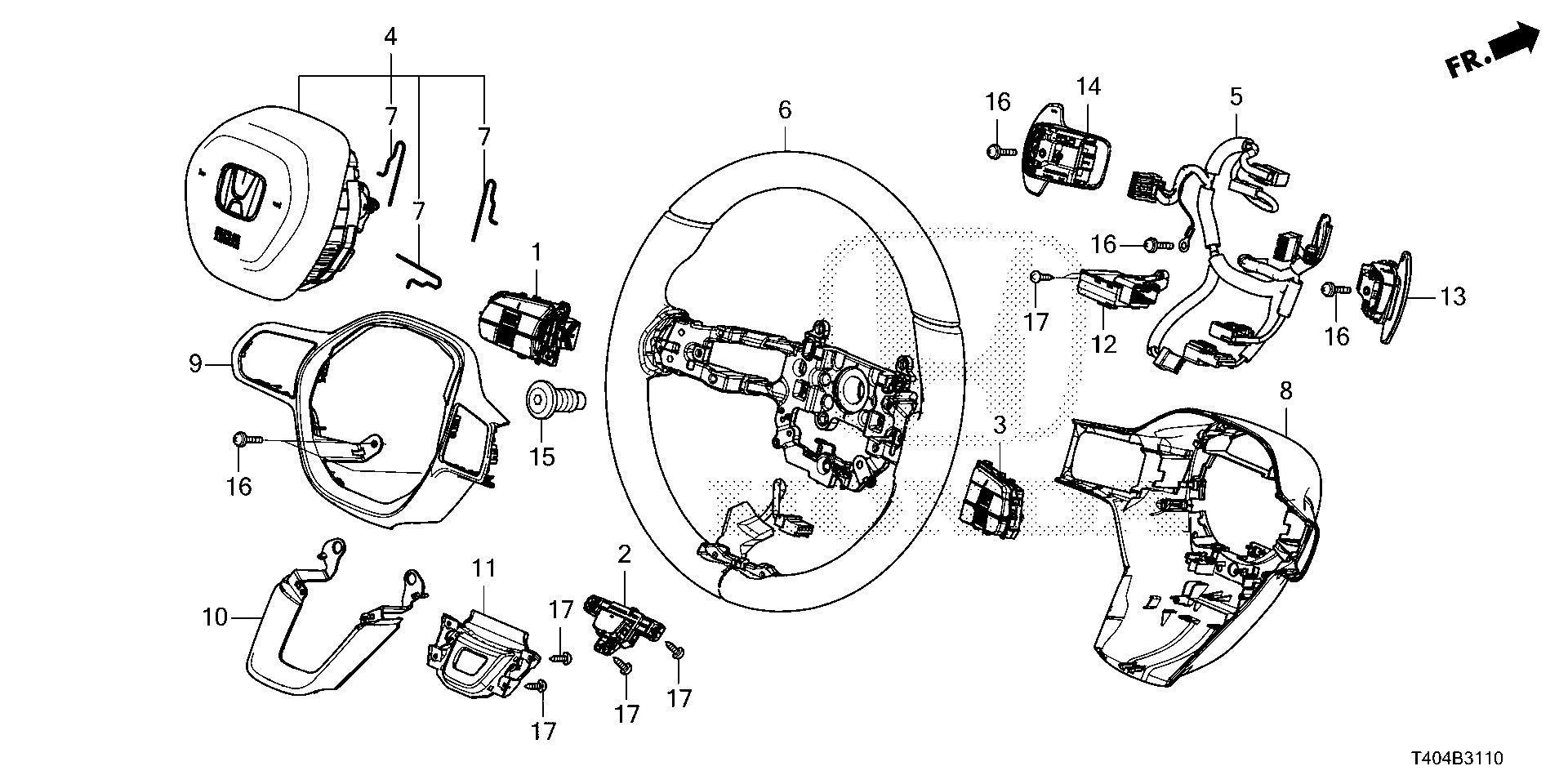 Genuine Honda Parts - Steering wheel lower garnish - Honda Civic Type FL5-78541-T20-A01ZC - RZCrewGarage