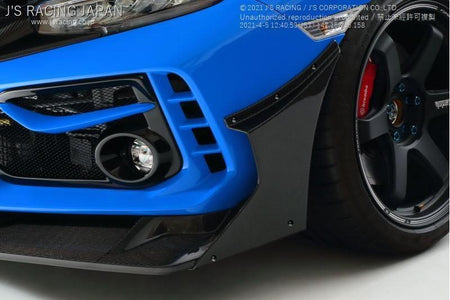 Js Racing - TYPE-S Spoiler exclusive carbon side wing set - Honda - Civic Type R FK8 - JSW-K8-SW - Rzcrew Garage