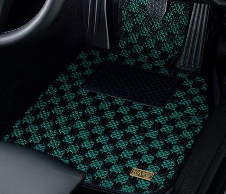 Karo - Sisal Floor Mat Set (Genuine H Hook) - Honda - Accord Euro R CL7 - 1788-Sisal-blue-black