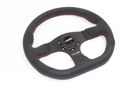 Mine's - D-S Steering Wheels - 3 Spokes Suede,Leather - Flat Dish-262195 - RZCrewGarage