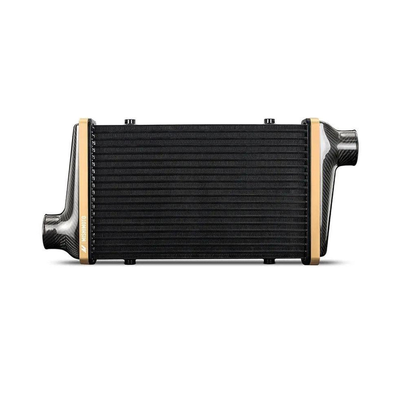 Mishimoto Universal Carbon Fiber Intercooler - Gloss Tanks - 525mm Black Core - C-Flow - V-Band