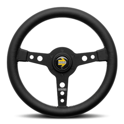 Momo - PROTOTIPO Black 320 Steering Wheels - 3 Spokes Leather - Flat Dish-P-8 - RZCrewGarage