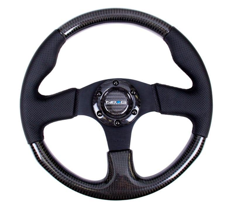 NRG - CARBON FIBER STEERING WHEEL 315mm w/ BLACK STITCHING Steering Wheels - 3 Spokes Carbon,Leather-ST-310CFBS - RZCrewGarage