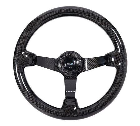 NRG - FULL CARBON FIBER STEEERING WHEEL 350mm DEEP DISH Steering Wheels - 3 Spokes Carbon-ST-036CF-1 - RZCrewGarage