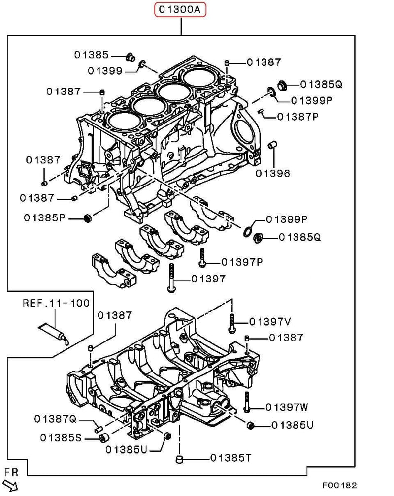 OEM Mitsubishi - Engine Block Assy - Mitsubishi 4B11T - 1050A757 - 1050A757