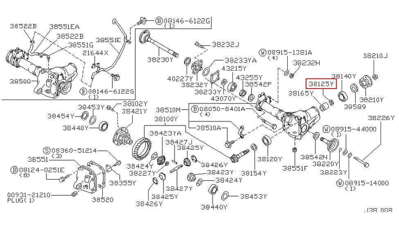 OEM Nissan Washer, Adjust Drive Pinion Bearing - 38125 61001 - AP1/AP2 - 38125 61001