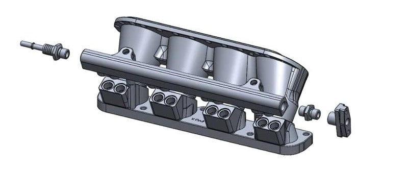 Rzcrew Racing - Billet Airstream Dual injectors Intake Manifold upgrade Kit - Mitsubishi - Lancer Evolution X CZ4A-HVAIR-T-DIUK-EVOX