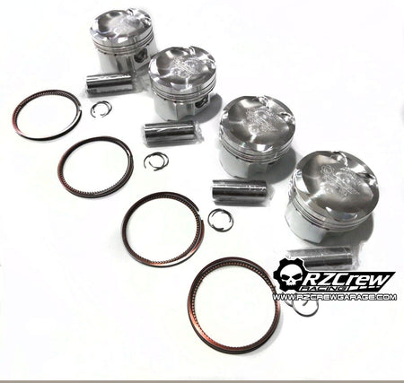 Rzcrew Racing - Forged Pistons 80mm - 8:5 to 15:0 Compression Ratio - Toyota - 1ZZ-FE