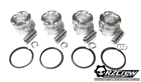 Rzcrew Racing - Forged Pistons 81mm - 8:5 to 15:0 Compression Ratio - Toyota - 1ZZ-FE