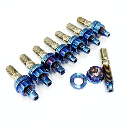 Rzcrew Racing - M10x1.25 Exhaust Manifold Titanium Bolts Kit ( x7) - Honda K Series - RZ-STUD-7BM1012555
