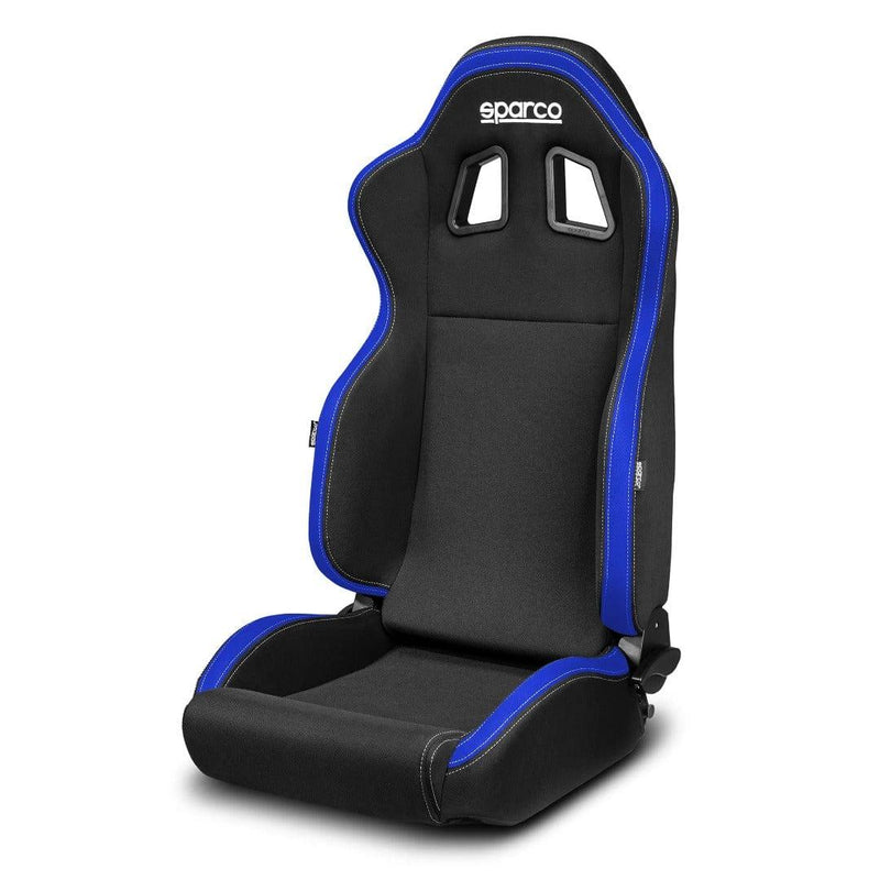 Sparco R100 MY22 Reclinable Seat - Tubular - Black,Blue - Fabric-009014NRAZ - Rzcrewgarage