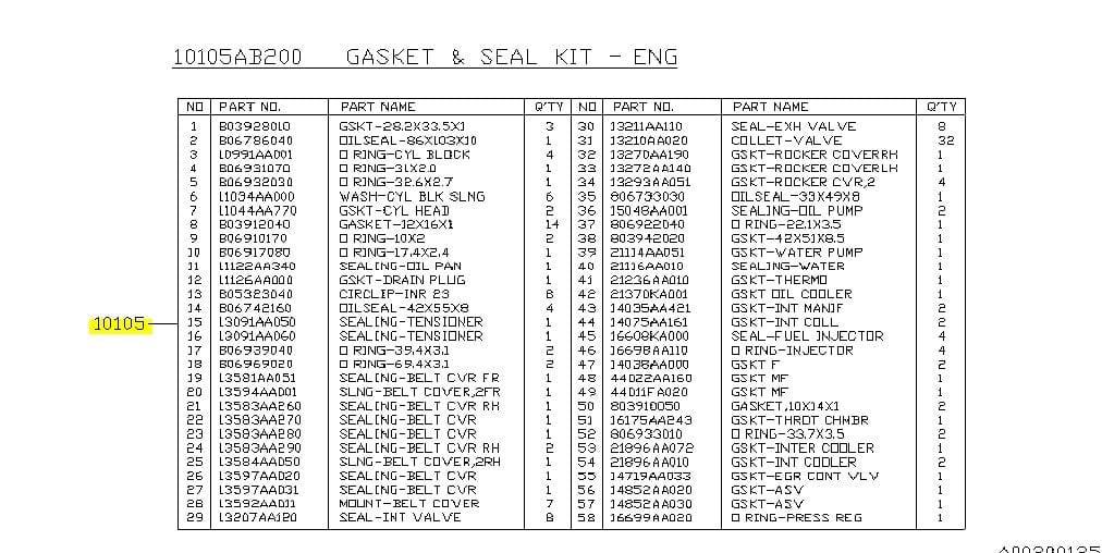 Subaru OEM - 10105AC180
